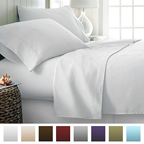 Hypoallergenic Queen Deep Pocket White BLL-4PC-QUEEN-WHITE ienjoy Home Hotel Collection Luxury Soft Brushed Bed Sheet Set Hypoallergenic Queen Deep Pocket White BLL-4PC-QUEEN-WHITE ienjoy Home Hotel Collection Luxury Soft Brushed Bed Sheet Set
